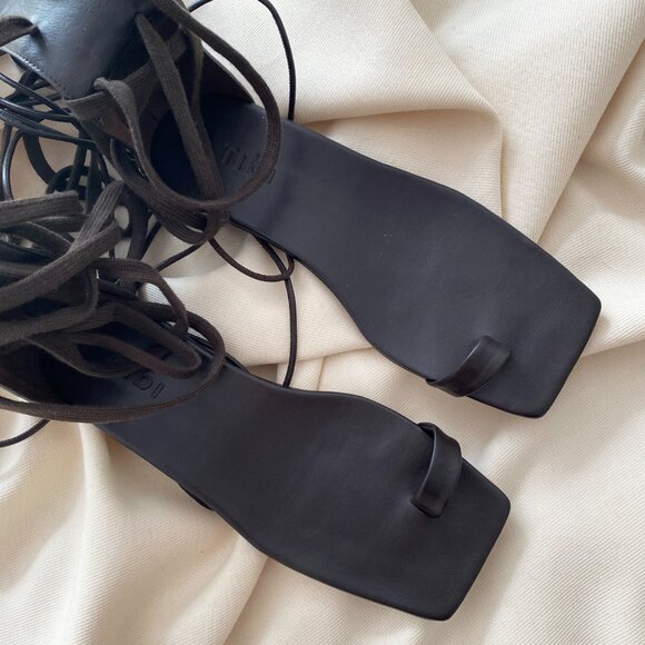 Tibi Cassius Lace Up Long Sandals in Brown, size 38 (fits like narrow 9/9.5!) - Picture 10 of 13